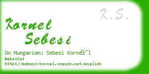 kornel sebesi business card